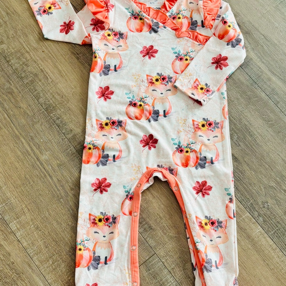 Floral Fox Print Kids Bodysuit